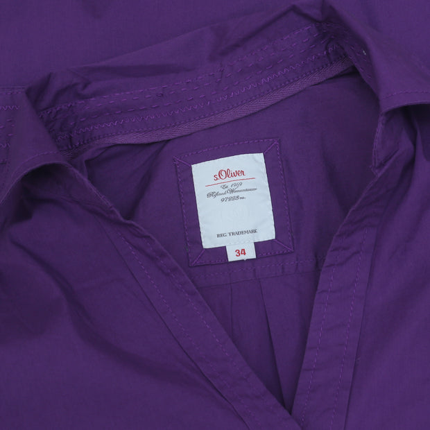 S.Oliver Women's Solid Buttondown Tunic Shirt Top XS 34