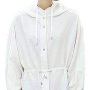 Free People Solid Cotton Hoodie Tunic Jacket Top M