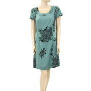 Indi & Cold Floral Printed Ruffle Shift Mini Dress S
