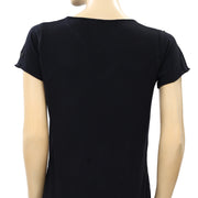 Zadig & Voltaire Tunisien Mc Solid Black T-shirt Top
