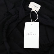 Sezane Nastasia Black Maxi Long Dress
