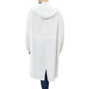 Free People Solid Cotton Hoodie Tunic Jacket Top M