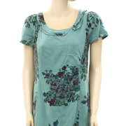 Indi & Cold Floral Printed Ruffle Shift Mini Dress S
