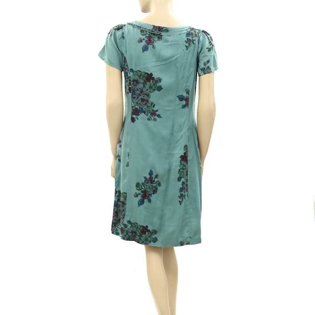 Indi & Cold Floral Printed Ruffle Shift Mini Dress S