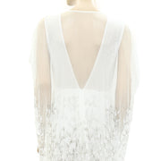 ASOS EDITION Embellished Cape Wedding Gown Maxi Dress S