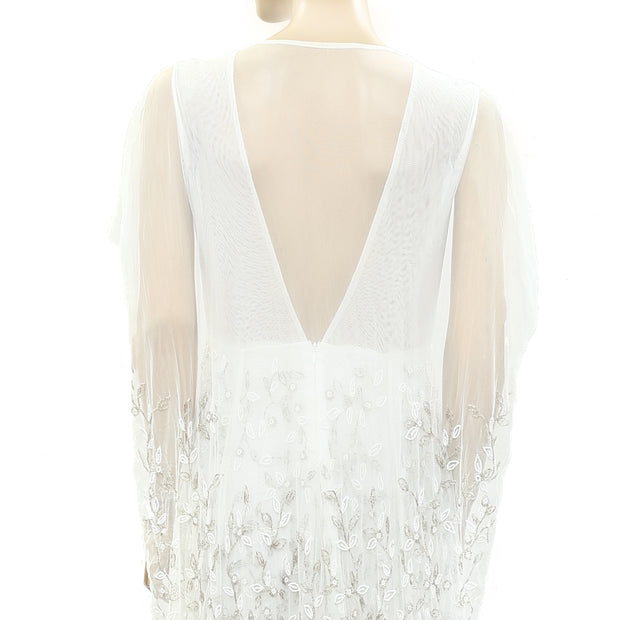 ASOS EDITION Embellished Cape Wedding Gown Maxi Dress S