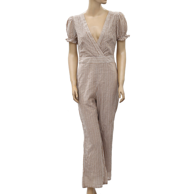 Free People Striped Boundry Jumpsuit Dress S 4