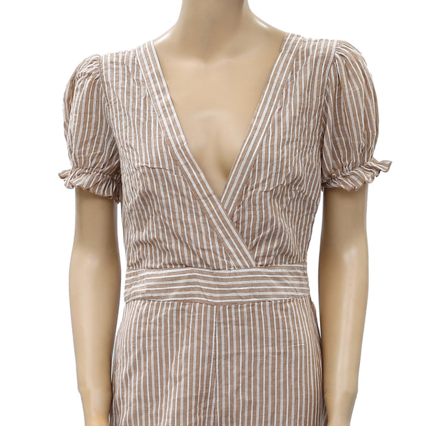 Free People Striped Boundry Jumpsuit Dress S 4