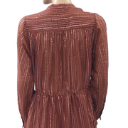 Ulla Johnson Della Metallic Striped Mini Dress S