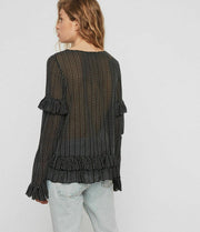 All Saints Spitalfields London Embroidered Blouse Top M