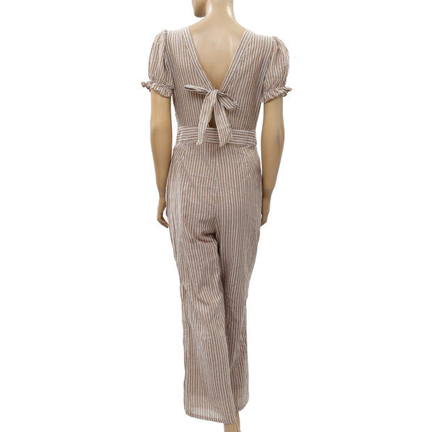 Free People Striped Boundry Jumpsuit Dress S 4