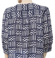 Lucky Brand Printed Buttondown Blouse Top