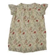 Bonpoint Kids Girls Floral Printed Blouse Top Lace Beige 6 Year