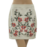 Topshop Floral Embroidered Mini Skirt S
