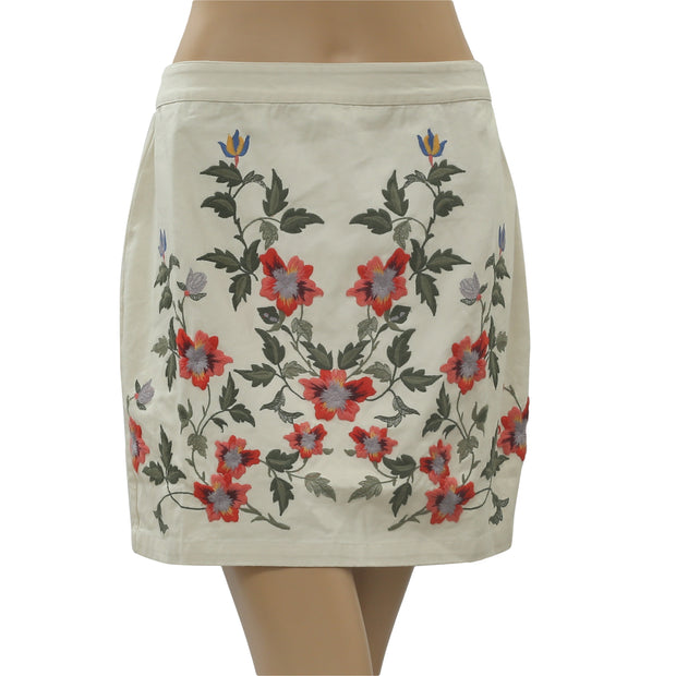 Topshop Floral Embroidered Mini Skirt S