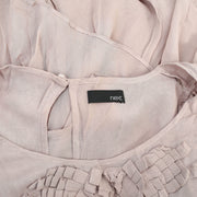 Next Solid Pleated Taupe Mini Dress M