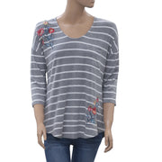 Caite Anthropologie Floral Embroidered Blouse Top S