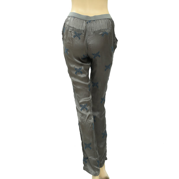 Zadig & Voltaire Pale Brod Embroidered Gray Skinny Pants S