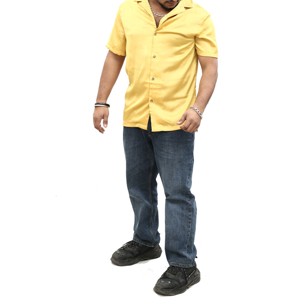 ASOS DESIGN Men's Revere Satin Buttondown Shirt M