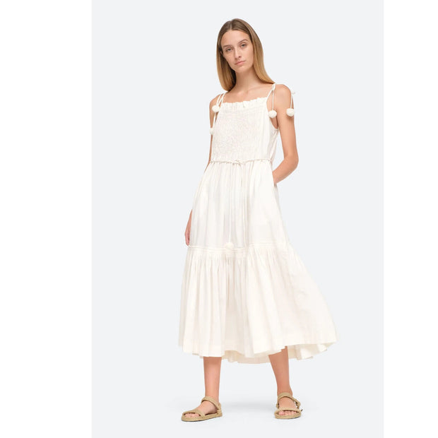 Sea New York Willa Smocked Maxi Long Dress S