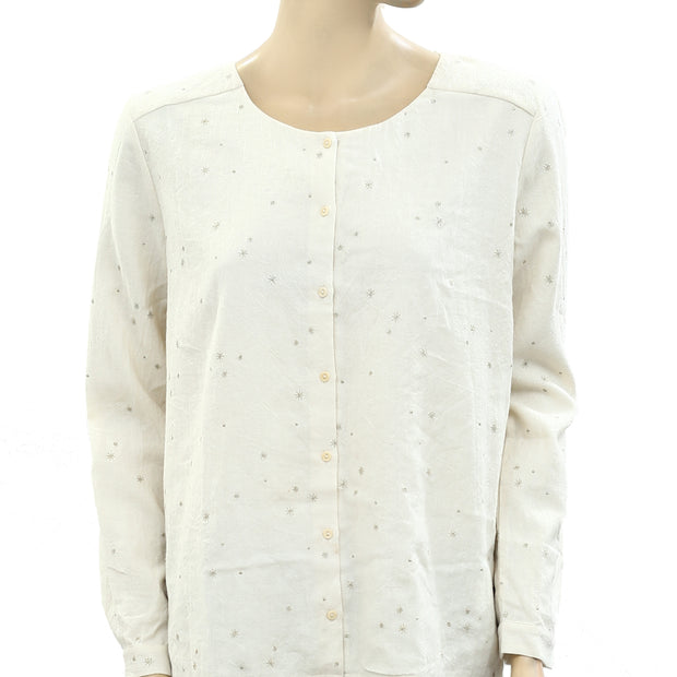 Des Petits Hauts Terence Embroidered Shirt Top