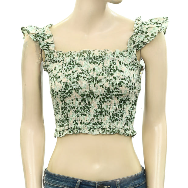 HappyXNature Kate Hudson Ruffle Smocked Crop Top S