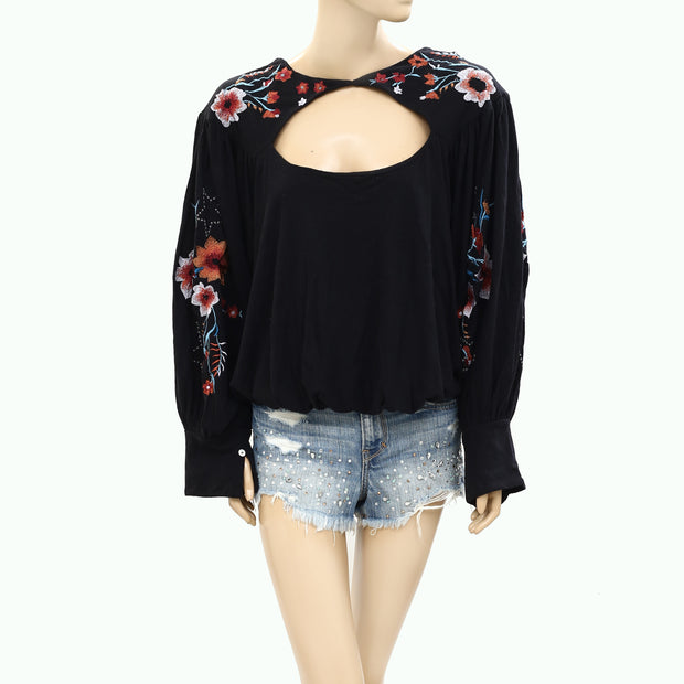 Free People Lita 花卉刺绣衬衫上衣