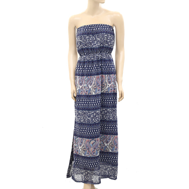 Monsoon Floral Paisley Printed Tube Long Maxi Dress XS