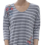 Caite Anthropologie Floral Embroidered Blouse Top S