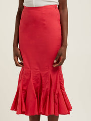 RHODE RESORT Sienna Fishtail Cotton Midi Skirt M