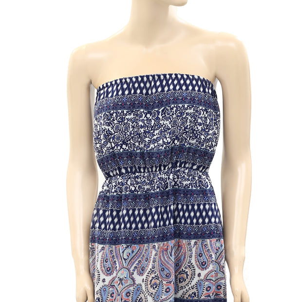 Monsoon Floral Paisley Printed Tube Long Maxi Dress XS