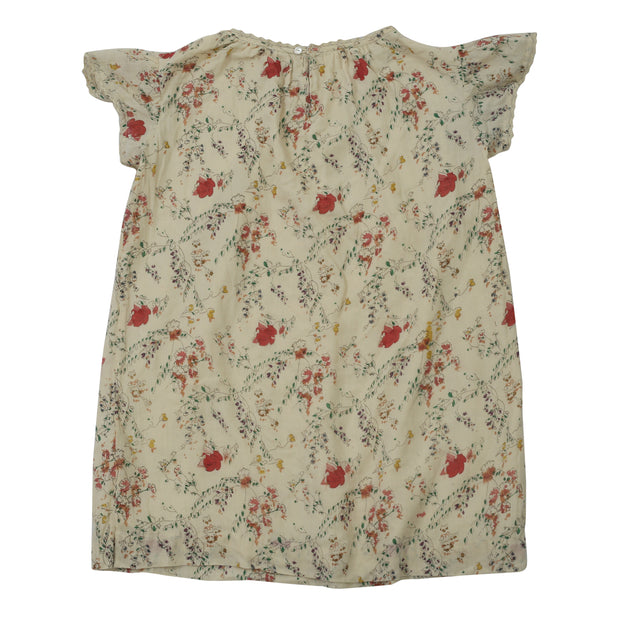 Bonpoint Kids Girls Floral Printed Blouse Top Lace Beige 6 Year