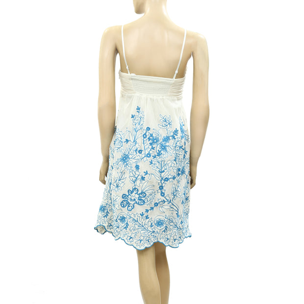 Vanessa Virginia Anthropologie Stitched Cornflower MINI Dress