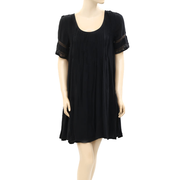 Old Navy Lace Pintuck Black Mini Dress XS