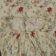 Bonpoint Kids Girls Floral Printed Blouse Top Lace Beige 6 Year