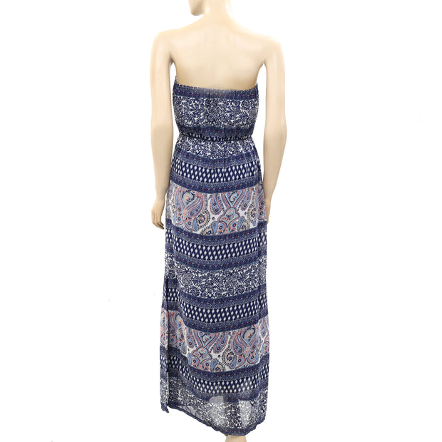 Monsoon Floral Paisley Printed Tube Long Maxi Dress XS