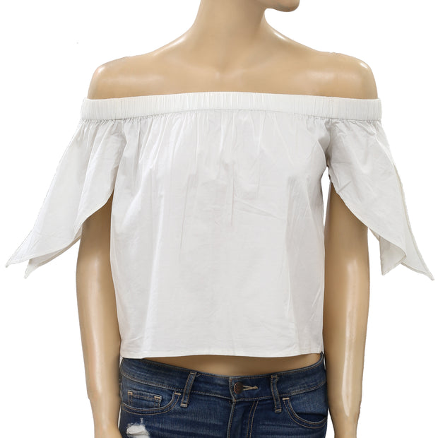 Free People Solid Off Shoulder Blouse Top XS