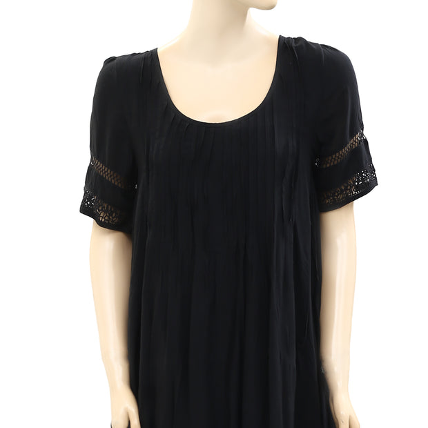 Old Navy Lace Pintuck Black Mini Dress XS