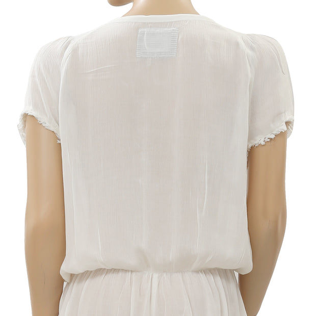 Lilka Anthropologie Long Weekend Embroidered Romper S