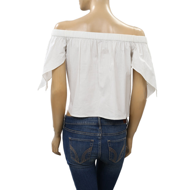 Free People Solid Off Shoulder Blouse Top XS
