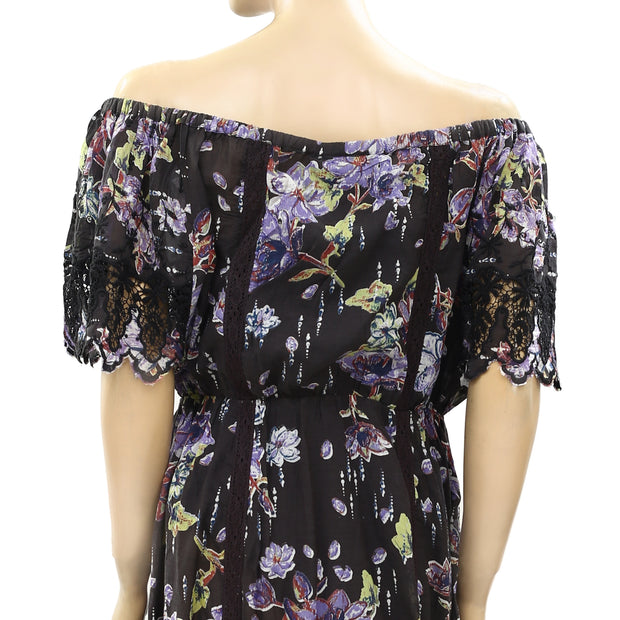 Free People Off Shoulder Floral Printed Dress S