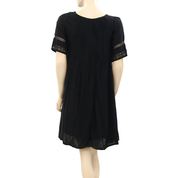 Old Navy Lace Pintuck Black Mini Dress XS