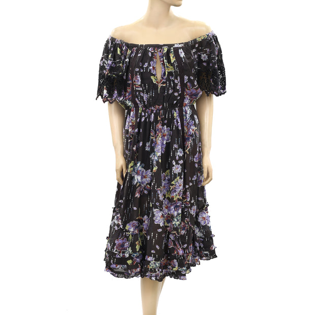 Free People Off Shoulder Floral Printed Dress S