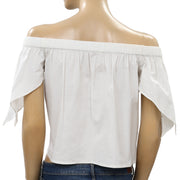 Free People Solid Off Shoulder Blouse Top XS