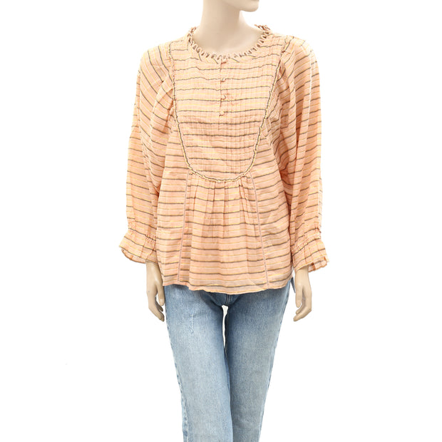 Apiece Apart Cala Bib Blouse Top M 8