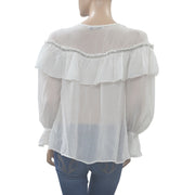 Uterque Embellished Blouse Top S