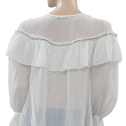 Uterque Embellished Blouse Top S