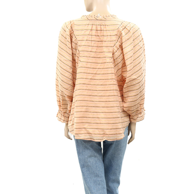 Apiece Apart Cala Bib Blouse Top M 8