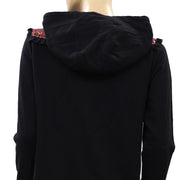 Akemi + Kin Anthropologie Embroidered Terry Hoodie Top S