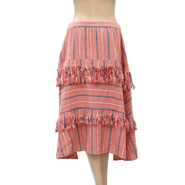 Free People Striped Midi Skirt S